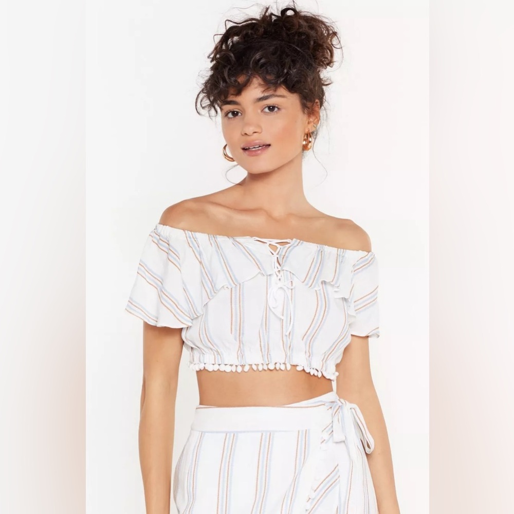 Striped crop top - size Small